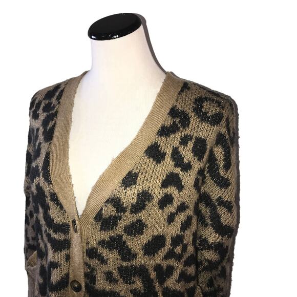 Wildfox Roar Leopard Tilly Cardigan Button Up Sweater - Picture 7 of 11